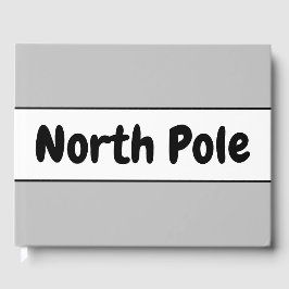 Cool Fun Winter Grijs Wit Strepen "Noordpool" Gastenboek