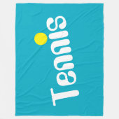Cool Fun Wit Geel Tennis Tekst op Azure Blue Fleece Deken (Voorkant)