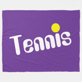Cool Fun Wit Geel Tennis Tekst op Royal Paarse Fleece Deken