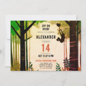 Cool Fun Zipline Green Adventure Natuur Outdoor Kaart (Voorkant)