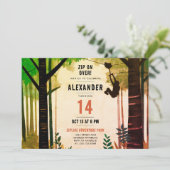 Cool Fun Zipline Green Adventure Natuur Outdoor Kaart (Staand voorkant)