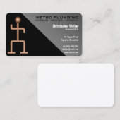 Cool Fun Zwart Grijs Loodgieter Loodgieter Visitek Visitekaartje (Voorkant / Achterkant)