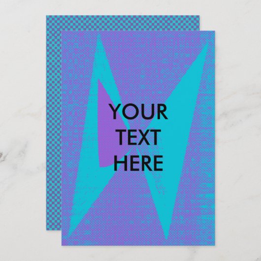 Cool Funky Abstract Halftone Zine Style Blank Kaar Feestdagenkaart (Voorkant / Achterkant)