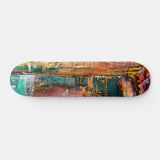 Cool Funky Abstracte Kunst Persoonlijk Skateboard (Horizontaal)