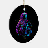 Cool Funky Astronaut DJ Spelen Platenspelers in de Keramisch Ornament (Rechts)