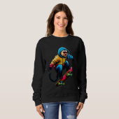 Cool Funky Capuchin Monkey Skateboarding Illustrat Trui (Voorkant volledig)