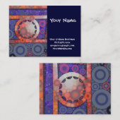 Cool Funky Cirky Star Mosaic Pattern Indigo Red Visitekaartje (Voorkant / Achterkant)