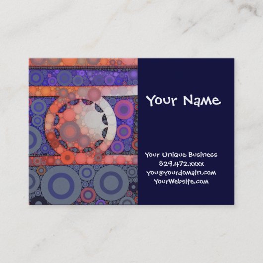 Cool Funky Cirky Star Mosaic Pattern Indigo Red Visitekaartje (Voorkant)