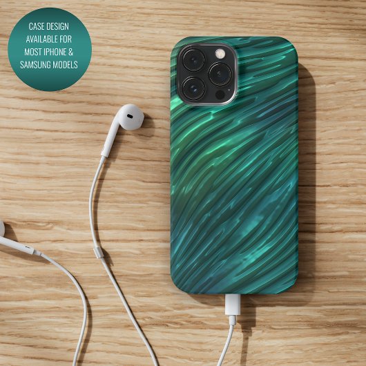 Cool Funky Donker Blauwgroen Blauw Groen 3D Kunstp Case-Mate iPhone Case