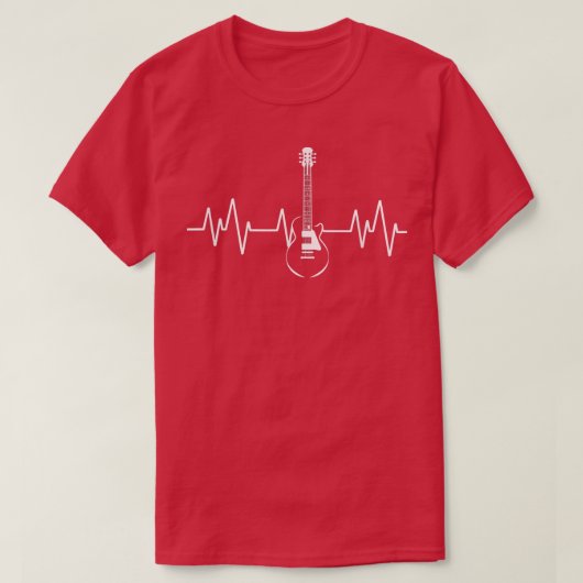 Cool Funky Electric Guitar Heartbeat Pulse Musical T-shirt (Design voorkant)