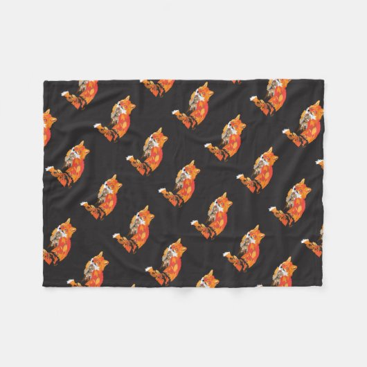Cool Funky Fox Fleece Deken (Voorkant (Horizontaal))