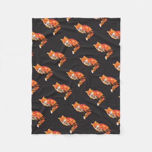 Cool Funky Fox Fleece Deken (Voorkant)