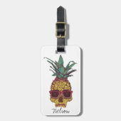 Cool Funky Geek Pineappel Punk Aangepaste Kleur Bagagelabel (Voorkant verticaal)