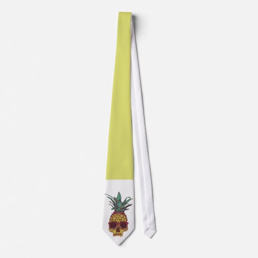 Cool Funky Geek Pineappel Punk Aangepaste Kleur Stropdas (Voorkant)