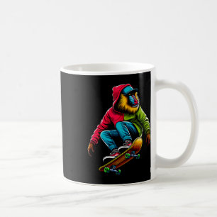 Cool funky mandrill-skateboard-illustratie kunst koffiemok