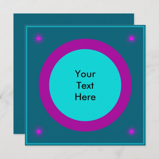 Cool & Funky Mid Century Modern Square Kaart (Voorkant / Achterkant)