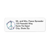 Cool Funky Modern Peace Sign Adresetiketten Etiket (Voorkant)
