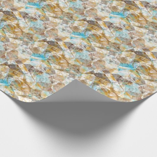 Cool Funky Modern Retro Polygon Mosaic Art Patroon Cadeaupapier (Hoek)