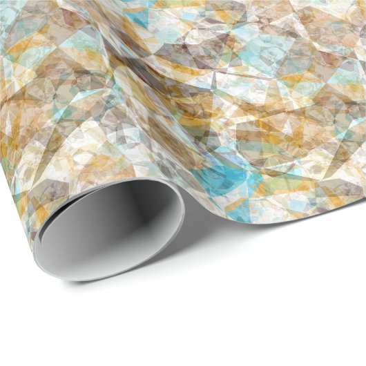 Cool Funky Modern Retro Polygon Mosaic Art Patroon Cadeaupapier (Rol Hoek)