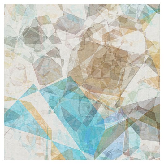 Cool Funky Modern Retro Polygon Mosaic Pattern Stof (Close Up)