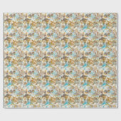 Cool Funky Modern Retro Polygoon Mozaïek Kunstpatr Cadeaupapier (Vlak)