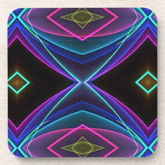 Cool Funky Neon Fluorescent Colour Pattern Drankjes Onderzetter (Voorkant)