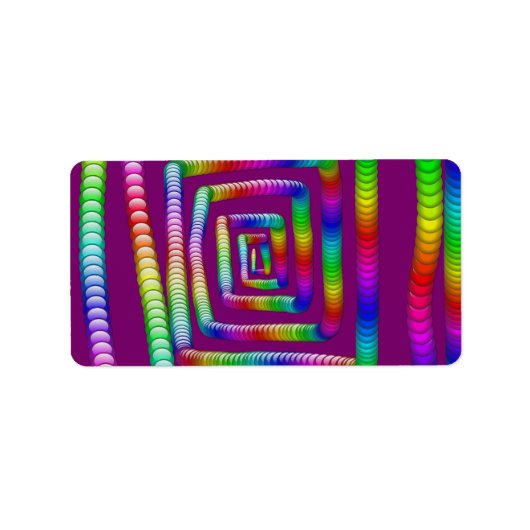 Cool Funky Rainbow Maze Rolling Marbles Design Etiket (Voorkant)