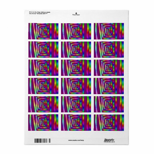 Cool Funky Rainbow Maze Rolling Marbles Design Etiket (Full Sheet)