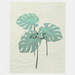 Cool Funky Tropical Leaf Initialen Deken toevoegen