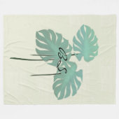 Cool Funky Tropical Leaf Initialen Deken toevoegen (Voorkant (Horizontaal))