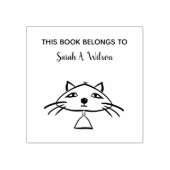 Cool Funny Art Cat Book Belangen Gepersonaliseerd Rubberstempel (Afrduk)