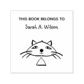 Cool Funny Art Cat Book Belangen Gepersonaliseerd  Zelfinktende Stempel (Design)
