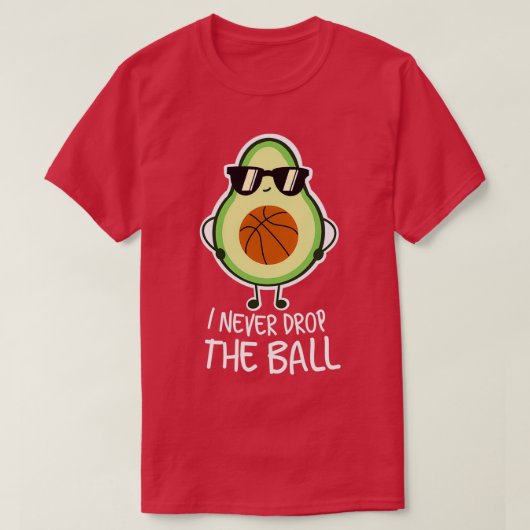 Cool Funny Avocado Basketball T-shirt (Design voorkant)