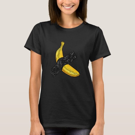 Cool Funny Banana gemonteerd met kleefband Graph T-shirt (Voorkant)