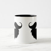 Cool Funny Beard Tweekleurige Koffiemok (Center)