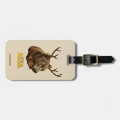 Cool Funny Beer Deer Beer met brillenglazen Bagagelabel (Voorkant horizontaal)