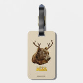 Cool Funny Beer Deer Beer met brillenglazen Bagagelabel (Achterkant verticaal)
