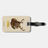 Cool Funny Beer Deer Beer met brillenglazen Bagagelabel (Achterkant horizontaal)