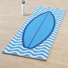 Cool Funny Blue Waves Surfende Yoga Mat