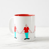 Cool Funny Broke Old Man Character Tweekleurige Koffiemok (Voorkant links)