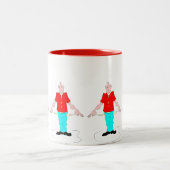 Cool Funny Broke Old Man Character Tweekleurige Koffiemok (Center)