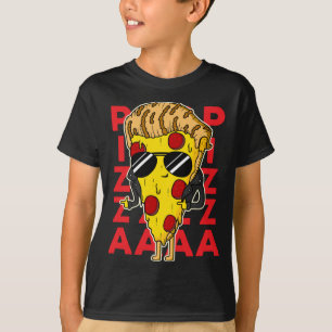 Cool Funny Cartoon Pizza Dragen Biker Kleding T-shirt
