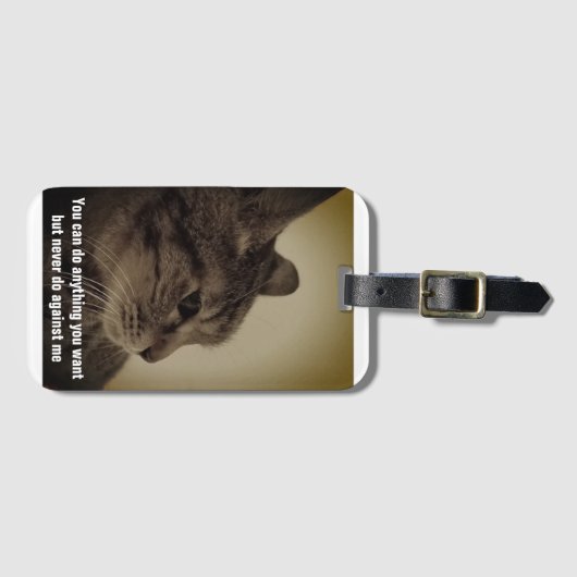 Cool & Funny Cat father meme Bagagelabel (Voorkant (horizontaal))