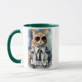 Cool Funny Cat Graphic Koffie Mok (Links)