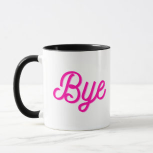 Cool Funny Cat met roze tekst tot ziens Mok