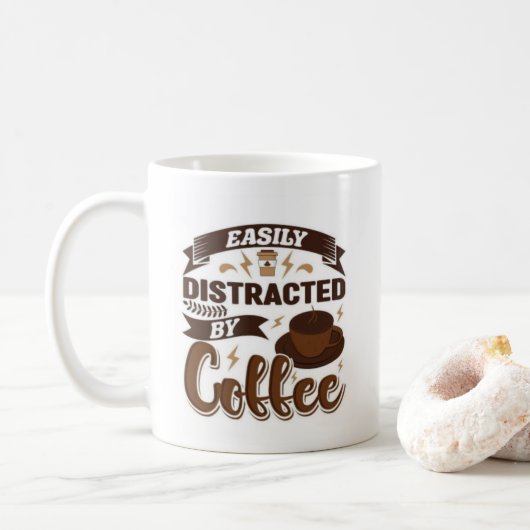 Cool Funny Coffee Lover Gezegde Koffiemok (Met donut)