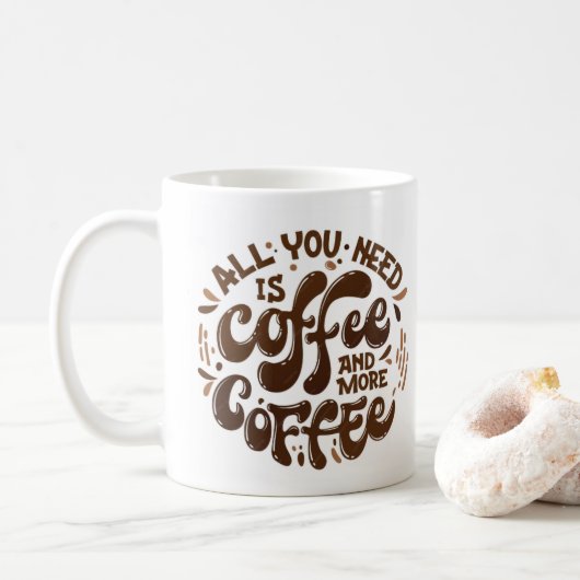 Cool Funny Coffee Lover Gezegde Koffiemok (Met donut)