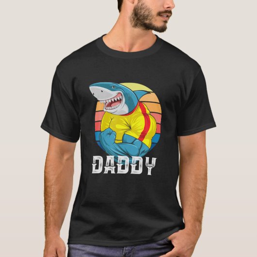 Cool Funny Dad, Strong Muscles Shark, Best Dad E T-shirt (Voorkant)