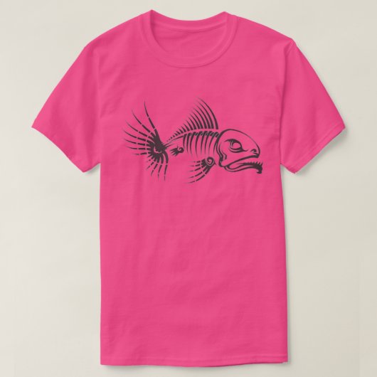 Cool Funny Distress Fish Skeleton Botten Design T-shirt (Design voorkant)
