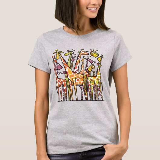 Cool Funny Giraffe Abstracte kunst T-shirt (Voorkant)